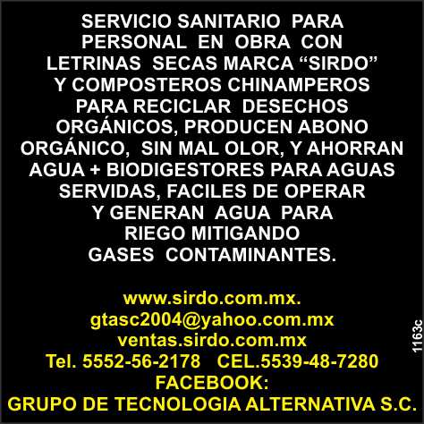 Sanitary service for construction site personnel with SIRDO brand dry latrines and chinampero compost bins to recycle organic waste, produce organic fertilizer, odorless and save water.